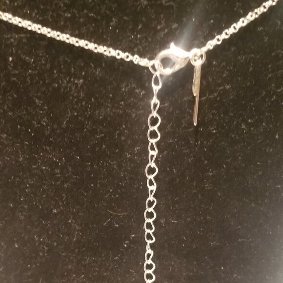 Lele Sadoughi Silver Tone Circle Necklace 19inch - Picture 2 of 8